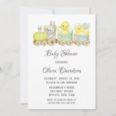 Boho Easter Chicks Cho Cho Train Baby shower Invit Kaart (Voorkant)