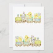 Boho Easter Chicks Cho Cho Train Baby shower Invit Kaart (Achterkant)