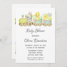Boho Easter Chicks Cho Cho Train Baby shower Invit Kaart
