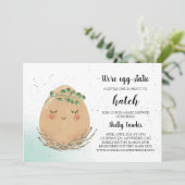Boho Easter Egg Baby shower Invitation - bruine ei Kaart (Staand voorkant)
