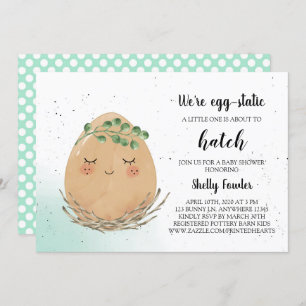 Boho Easter Egg Baby shower Invitation - bruine ei Kaart