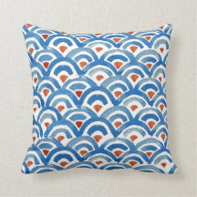 Boho Eclectic Blue en Oranje Pillow