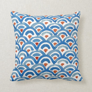 Boho Eclectic Blue en Oranje Pillow Kussen