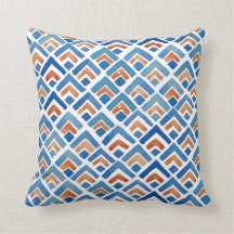 Boho Eclectic Blue en Oranje Pillow