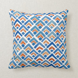 Boho Eclectic Blue en Oranje Pillow Kussen