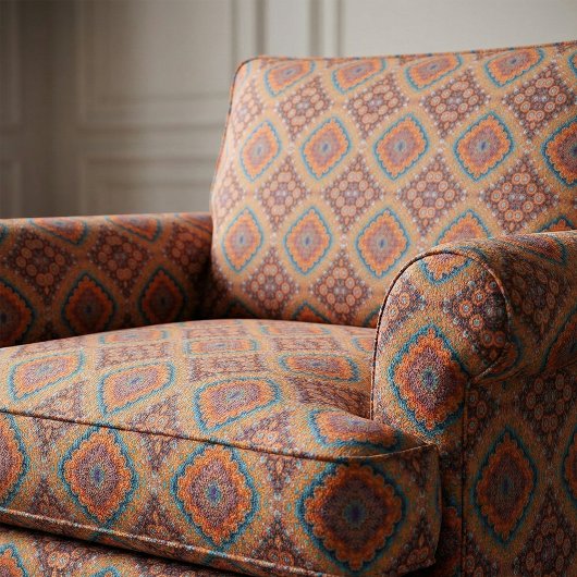 Boho Eclectic Kaleidoscopic Mosaic Hip Blauwgroen  Stof