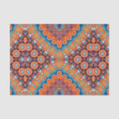 Boho Eclectic Kaleidoscopic Mosaic Hip Blauwgroen Tissuepapier (Voorkant)