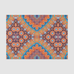 Boho Eclectic Kaleidoscopic Mosaic Hip Blauwgroen  Tissuepapier