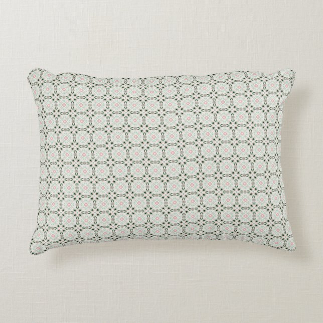 Boho eclectisch ingewikkeld delicaat kerstpatroon accent kussen (Voorkant)