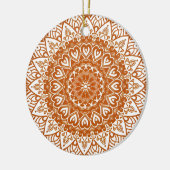 Boho eclectisch Tibetaans geïnspireerd Oranje Mand Keramisch Ornament (Links)