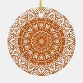 Boho eclectisch Tibetaans geïnspireerd Oranje Mand Keramisch Ornament (Achterkant)