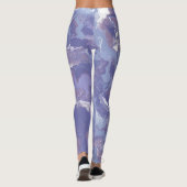 Boho eclectisch zacht Paarse digitaal Abstract mar Leggings (Achterkant)