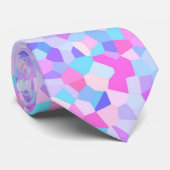 Boho Eclectische Kleurrijke Pastel Spikkel Mozaïek Stropdas (Opgerold)