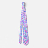 Boho Eclectische Kleurrijke Pastel Spikkel Mozaïek Stropdas (Achterkant)