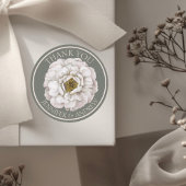 Boho Ecru Waterverf Bloemen Bruiloft Favor Ronde Sticker