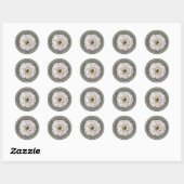 Boho Ecru Waterverf Floral Wedding Favor Ronde Sticker (Vel)