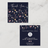 Boho editable floral patroon order bedankt vierkante visitekaartje (Voorkant / Achterkant)