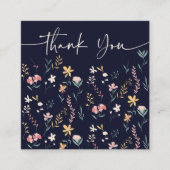 Boho editable floral patroon order bedankt vierkante visitekaartje (Voorkant)