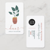 Boho editable house plant decor interior designer visitekaartje (Voorkant / Achterkant)