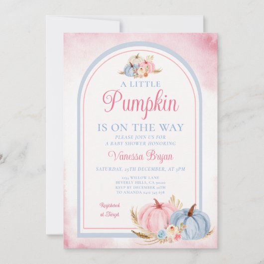 Boho Een beetje pompoen is op weg naar het Baby sh Kaart (Voorkant)