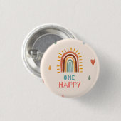 Boho Een eerste Verjaardag Regenboog Ronde Button 3,2 Cm (Voorkant /achterkant)