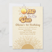 Boho een in de zon verjaardagsuitnodiging kaart (Voorkant)