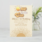 Boho een in de zon verjaardagsuitnodiging kaart (Staand voorkant)