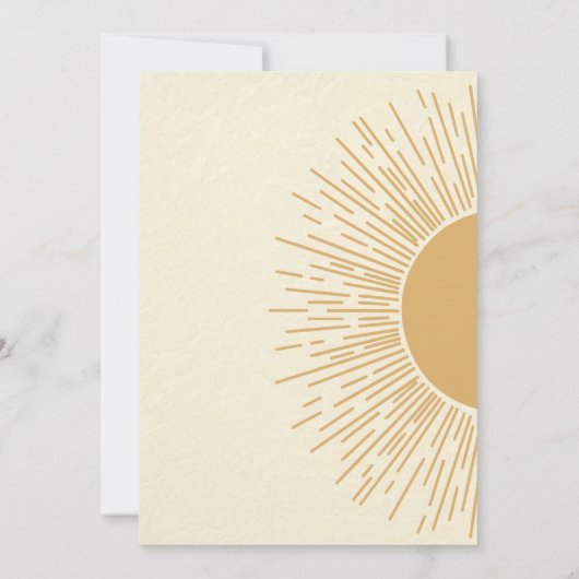 Boho een in de zon verjaardagsuitnodiging kaart (Achterkant)