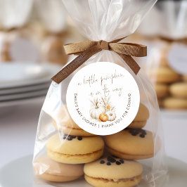 Boho Een kleine pompoen is op weg Bedankt Baby sho Ronde Sticker