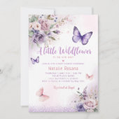 Boho Een Kleine Vlinder Bloemen Meisje Baby shower Kaart (Voorkant)