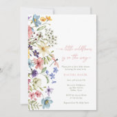 Boho Een Kleine Wildflower Meisje Baby shower Kaart (Voorkant)