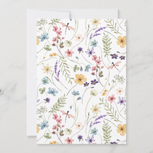 Boho Een Kleine Wildflower Meisje Baby shower Kaart (Achterkant)