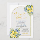 Boho Een lief klein citroen bloemig Baby shower Kaart (Voorkant)