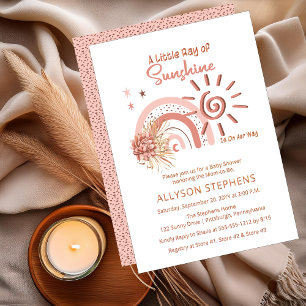 Boho Een Straaltje Zonneschijn Meisje Baby Shower Folie Uitnodiging