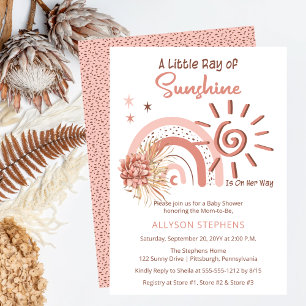 Boho Een Straaltje Zonneschijn Meisje Baby Shower Kaart