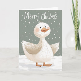 Boho Eend in Sneeuw Kerstkaart Kaart