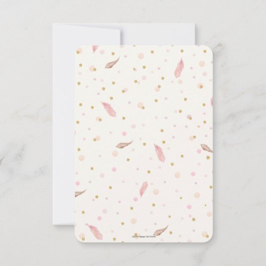 Boho Eenhoorn Verjaardag Bloemen Meisje 21e Verjaa Kaart (Achterkant)