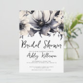 Boho Eenvoudig Modern Bloemend Bruidsdiner Kaart (Staand voorkant)