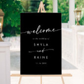 Boho Eenvoudig Modern Wit Zwart Trouw Welkom Acryl Bord