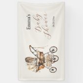 Boho Eenvoudig Vervoer Bloemneutraal Baby shower Spandoek (Verticaal)