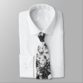 Boho , eenvoudig zwart wit floreel stropdas (Gebonden)