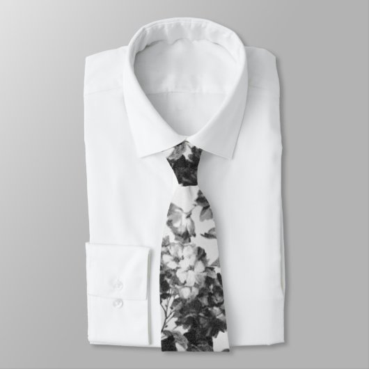 Boho , eenvoudig zwart wit floreel stropdas (Gebonden)