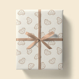 Boho Eenvoudige Auto's Voertuig Modern Jongen Neut Cadeaupapier