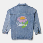 Boho eenvoudige bloem toekomst mevrouw achternaam  denim jacket (Achterkant)