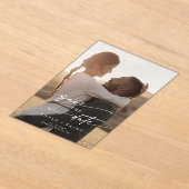 Boho Eenvoudige Foto Acryl Huwelijk Save the Date Acryl Uitnodigingen (Laagn)