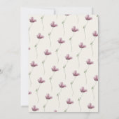 Boho Eenvoudige Wildbloem Moderne Bruiloft Kaart (Achterkant)