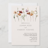 Boho eenvoudige Wildflower bruiloft uitnodiging (Voorkant)