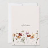 Boho eenvoudige Wildflower bruiloft uitnodiging (Achterkant)