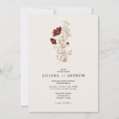 Boho eenvoudige Wildflower bruiloft uitnodiging (Voorkant)