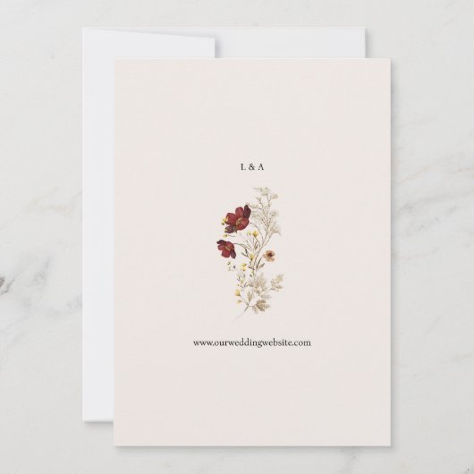 Boho eenvoudige Wildflower bruiloft uitnodiging (Achterkant)